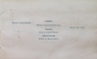 Teresa Vanderburgh's Musical Scrapbook #1 - Musicale Program