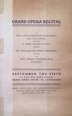 Teresa Vanderburgh's Musical Scrapbook #2 - Grand Opera Recital by Miss Laura Blackwell