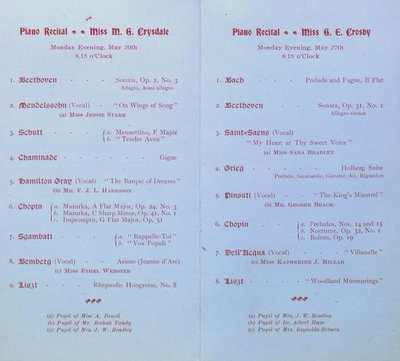 Teresa Vanderburgh's Musical Scrapbook #2 - Organ and Piano Recitals