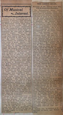 Teresa Vanderburgh's Musical Scrapbook #2 - Westminster Abbey Choir Newspaper Announcement