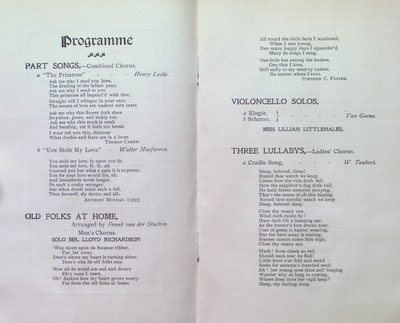 Teresa Vanderburgh's Musical Scrapbook #2 - St. Catharines Musical Circle Concert Program