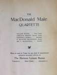 Teresa Vanderburgh's Musical Scrapbook #2 - Program for the MacDonald Male Quartette