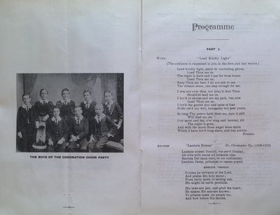 Teresa Vanderburgh's Musical Scrapbook #2 - Program for the Coronation Choir Glee and Concert Party