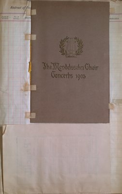 Teresa Vanderburgh's Musical Scrapbook #2 - Program for  Mendelssohn Choir Concerts & The Comic Opera, "Pricilla"