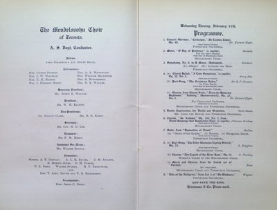 Teresa Vanderburgh's Musical Scrapbook #2 - The Mendelssohn Choir Concerts, 1903