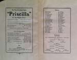 Teresa Vanderburgh's Musical Scrapbook #2 - Program for the Comic Opera "Priscilla"