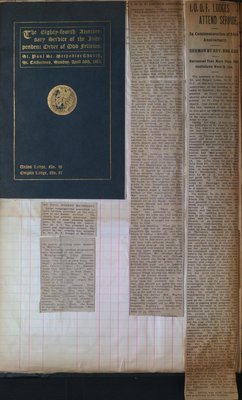 Teresa Vanderburgh's Musical Scrapbook #2 - Independent Order of Odd Fellows 84th Anniversary