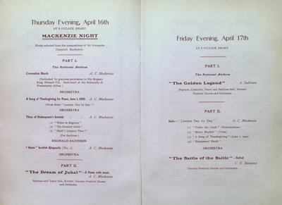 Teresa Vanderburgh's Musical Scrapbook #2 - Program for the First Cycle of Music Festivals