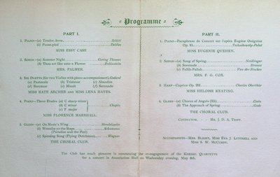 Teresa Vanderburgh's Musical Scrapbook #2 - Program for a Recital at the Toronto Conservatory of Music