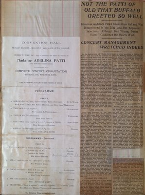 Teresa Vanderburgh's Musical Scrapbook #2 - Adelina Patti's Farewell Program and Newspaper Review