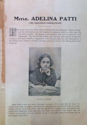 Teresa Vanderburgh's Musical Scrapbook #2 - Adelina Patti's Farewell Program