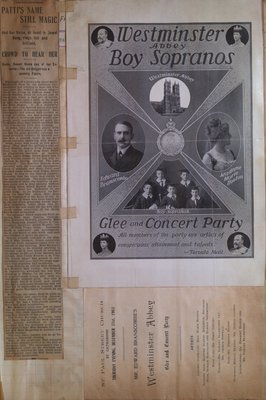 Teresa Vanderburgh's Musical Scrapbook #2 - Adelina Patti Newspaper Review and a Westminster Abbey Boy Sopranos' Program.