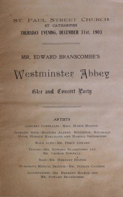 Teresa Vanderburgh's Musical Scrapbook #2 - Westminster Abbey Glee and Concert Party Program