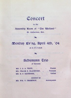 Teresa Vanderburgh's Musical Scrapbook #2 - Schumann Trio Concert Program