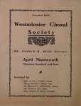 Teresa Vanderburgh's Musical Scrapbook #2 - Westminster Choral Society Program