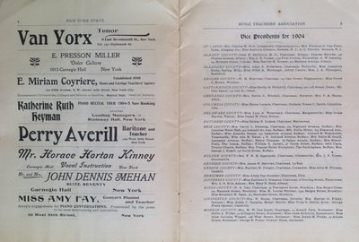 Teresa Vanderburgh's Musical Scrapbook #2 - Program for the Sixteenth Annual Meeting of the New York State Music Teachers' Association