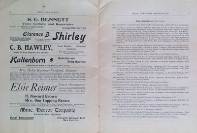 Teresa Vanderburgh's Musical Scrapbook #2 - Program for the Sixteenth Annual Meeting of the New York State Music Teachers' Association