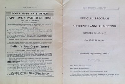 Teresa Vanderburgh's Musical Scrapbook #2 - Program for the Sixteenth Annual Meeting of the New York State Music Teachers' Association