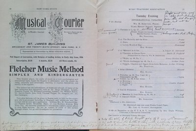 Teresa Vanderburgh's Musical Scrapbook #2 - Program for the Sixteenth Annual Meeting of the New York State Music Teachers' Association