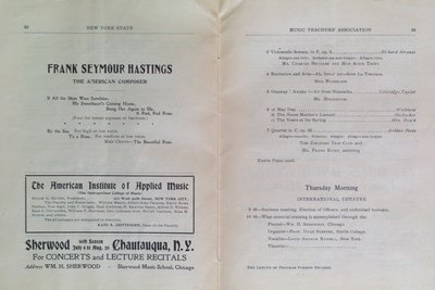 Teresa Vanderburgh's Musical Scrapbook #2 - Program for the Sixteenth Annual Meeting of the New York State Music Teachers' Association