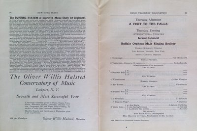 Teresa Vanderburgh's Musical Scrapbook #2 - Program for the Sixteenth Annual Meeting of the New York State Music Teachers' Association