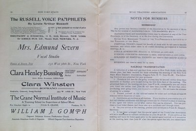 Teresa Vanderburgh's Musical Scrapbook #2 - Program for the Sixteenth Annual Meeting of the New York State Music Teachers' Association