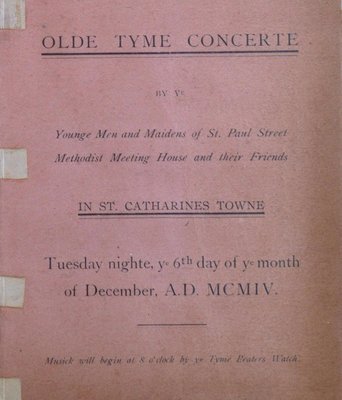 Teresa Vanderburgh's Musical Scrapbook #2 - Program for an Olde Tyme Concerte