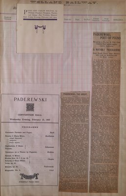 Teresa Vanderburgh's Musical Scrapbook #2 - Program for a Piano & Violin Recital and a Program and Reviews for  Pianist, Paderewski