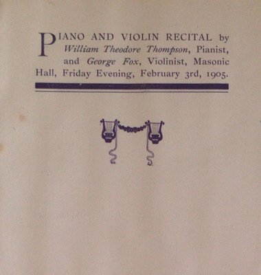 Teresa Vanderburgh's Musical Scrapbook #2 - Program for a Piano & Violin Recital