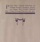 Teresa Vanderburgh's Musical Scrapbook #2 - Program for a Piano & Violin Recital
