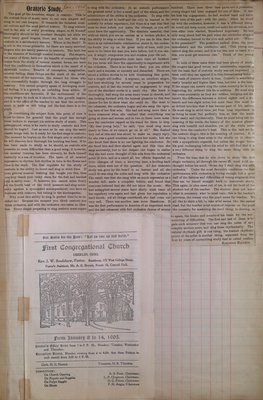 Teresa Vanderburgh's Musical Scrapbook #2 - Church Bulletin and an Article About Oratorio Study