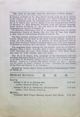 Teresa Vanderburgh's Musical Scrapbook #2 - First Congregational Church Bulletin