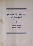 Teresa Vanderburgh's Musical Scrapbook #2 - Musical Art Society of New York Concert Program