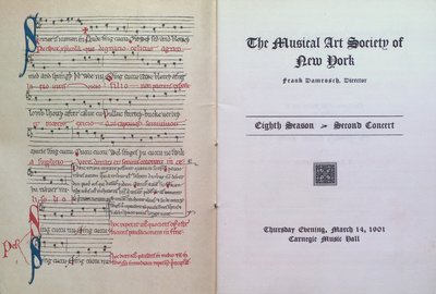 Teresa Vanderburgh's Musical Scrapbook #2 - Musical Art Society of New York Concert Program