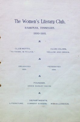 Teresa Vanderburgh's Musical Scrapbook #2 - The Women's Literary Club of Harriman, Tennessee