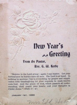 New Year's Greeting Card from the Pastor