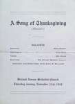 Program for A Song of Thanksgiving at Welland Avenue Methodist Church