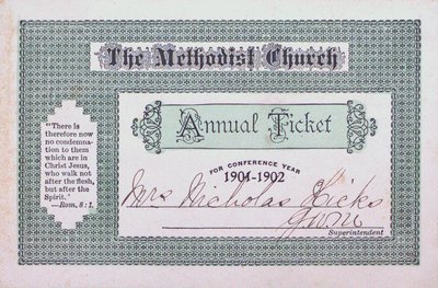 The Methodist Church Annual Ticket