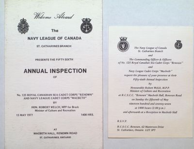 &quot;Renown&quot; Sea Cadets 56th Annual Inspection Invitation and Program