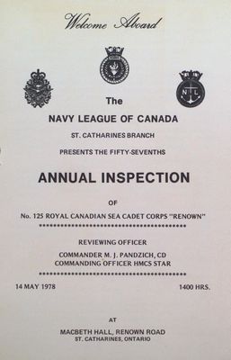 Program for the 57th Annual Inspection of the Royal Canadian Sea Cadet Corps &quot;Renown&quot;