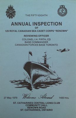 Program for the 58th Annual Inspection of the Royal Canadian Sea Cadet Corps &quot;Renown&quot;