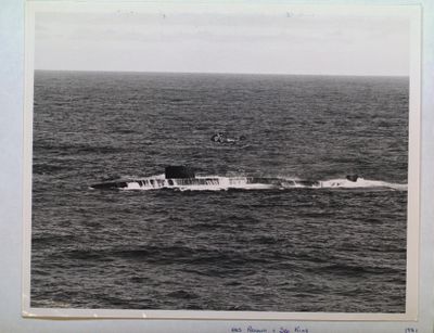 HMS &quot;Renown&quot; and a Sea King Helicopter