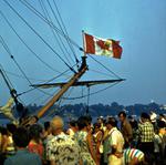 The Canadian Flag on the Bow of the Replica Ship, "Nonsuch"