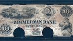 Ten Dollar Bill from the Zimmerman Bank