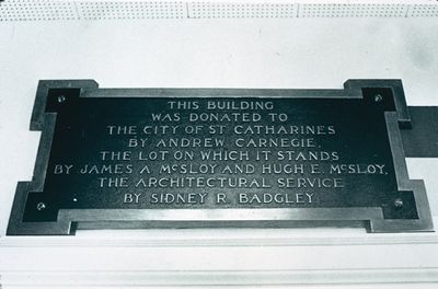 Carnegie Public Library Plaque