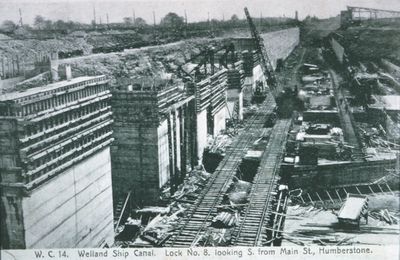 Lock 8 of the Welland Ship Canal Under Construction