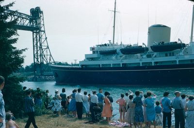 The Royal Yacht Traveling Through the Welland Canal