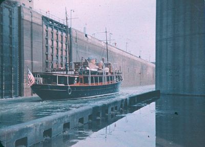 A Ship in a Lock on the Welland Ship Canal