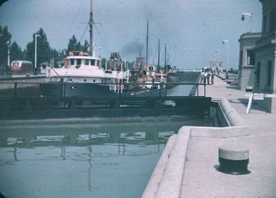 A Ship in a Lock on the Welland Ship Canal