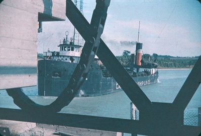 A Ship Approaching a Bridge on the Welland Ship Canal